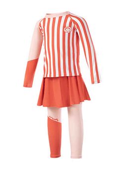 Little Surprise Box - Coral Stripes Full Length Swimsuit with UPF 50+ (Set of 3)