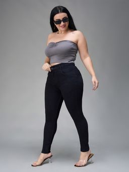 Miss Chase - A+ Curve Collection Plus Size Women's Black Stretchable Denim Jeans