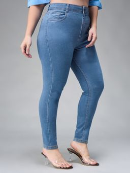 Miss Chase - A+ Curve Collection Plus Size Women's Blue Skinny Denim Jeans