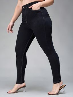 Miss Chase - A+ Curve Collection Plus Size Women's Black Skinny Denim Jeans