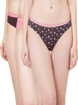 SOIE - Mid Rise Medium Coverage Solid and Printed Cotton Stretch Brief Panty