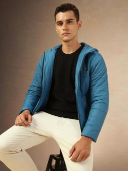 Dennis Lingo - Men Regular Fit Ployseter Solid Hooded Padded Jacket
