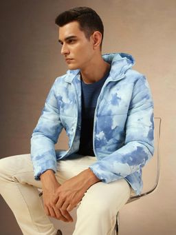 Dennis Lingo - Men Regular Fit Ployseter Printed Hooded Padded Jacket