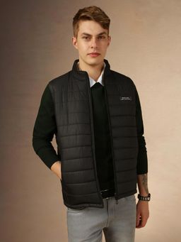 Dennis Lingo - Sleeveless Mock Collar Solid Regular Fit Men Jackets