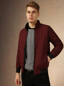 Dennis Lingo - Full Sleeve Mock Collar Solid Regular Fit Men Jackets