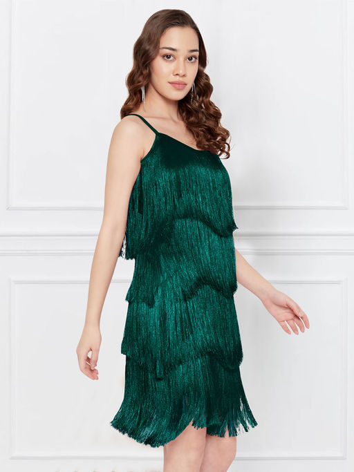 green emerald velvet dress Diane Dress Green main image 1