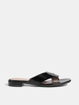 Lemon & Pepper - Women Black Slip On Open Toe