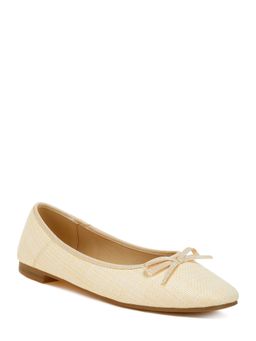 Rag & Co - Women Raffia Cream Slip On Ballerina