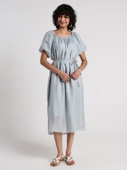 SHOWOFF - Women Grey Solid Midi Dress
