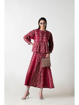 STIL-O-STITCH - Maroon Top with Palazzo