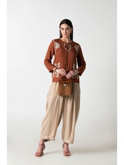 STIL-O-STITCH - Brown Top with Palazzo