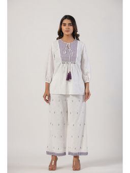 STIL-O-STITCH - White Top with Palazzo