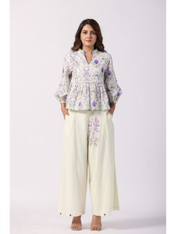 STIL-O-STITCH - White Colour Top with Pant