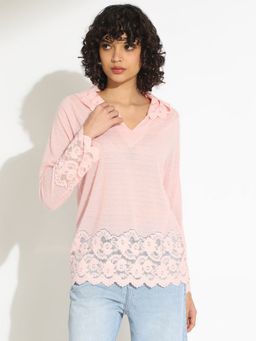 SHOWOFF - Women Floral Pink Hooded Top