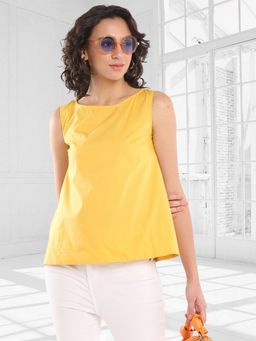 Gazillion - Epigamia Yellow Cotton Sleeveless Top