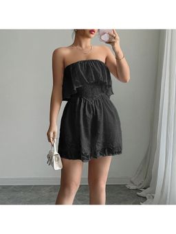 Outzidr - Black Lace Tube Playsuit