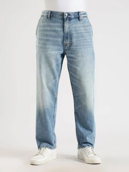 Calvin Klein - Mid-Wash Straight Fit Mid Rise Jeans