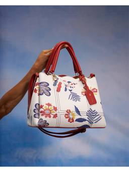 Chumbak - White Floral Ooty Handbag with Detachable Strap