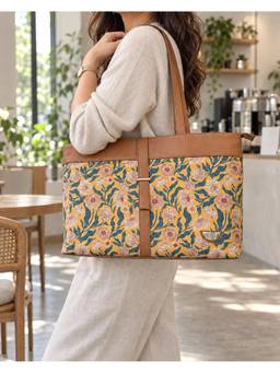Teal by CHUMBAK - Multi-Color Genda Garden Floral Printed Tote Bag