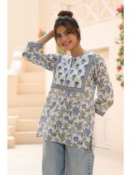 Vbuyz - Rain & Rainbow Women Floral Print Cotton Kurti