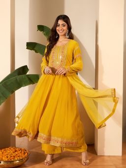 INDDUS - Women Sequined Embroidered Anarkali Kurta Palazzo With Dupataa