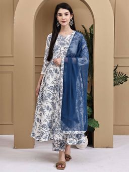 Rajnandini - Women Cotton Floral Printed Kurta Pant With Dupatta