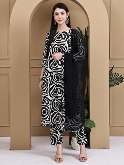 Rajnandini - Women Cotton Abstract Printed Kurta Pant With Dupatta