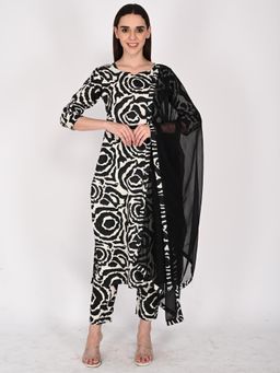 Rajnandini - Women Cotton Abstract Printed Kurta Pant With Dupatta