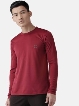 CHKOKKO - Mens Maroon Regular Fit Sports T-Shirt