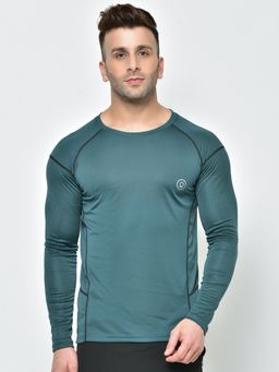 CHKOKKO - Mens Green Gym Full Sleeves T-Shirt