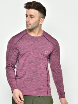 CHKOKKO - Mens Purple Full Sleeves Sport T-Shirt