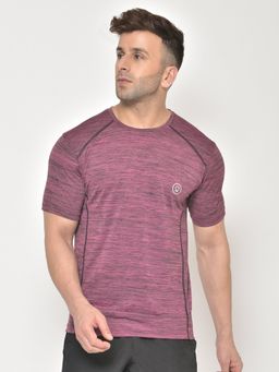 CHKOKKO - Mens Purple Half Sleeves Sport T-Shirt