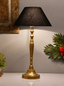 Homesake - Imperial Gold Brushed Lamp Black Shade
