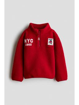 H&M - Boys Red Teddy Zip-Top Sweatshirt