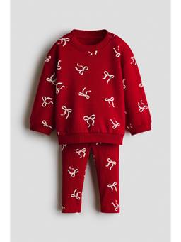 H&M - Girls Red 2-Piece Printed Set