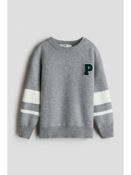 H&M - Boys Grey Motif-detail jumper