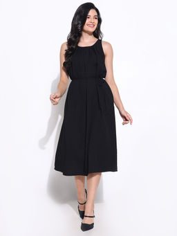 SHOWOFF - Edition Women Black Solid A-Line Dress