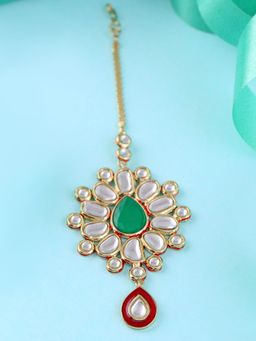 Estele - Gold Plated Traditional Flower Designer Kundan Maang Tikka for Women