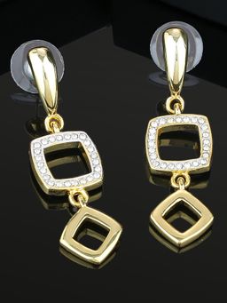 Estele - Gold Plated Long Squareish Earrings for Women