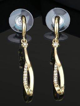 Estele - Gold Plated Beautiful Earrings with Crystals for Women