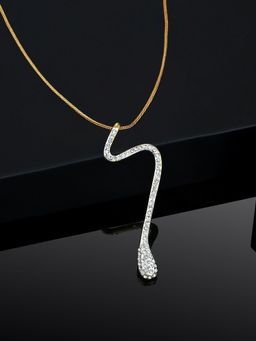 Estele - Gold Plated Zing Designer Pendant with Crystals for Women