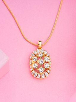 Estele - Gold Plated Sparkling Pendant with Austrian Crystals for women