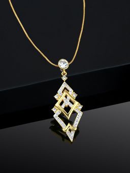 Estele - Gold Plated Diamond Geometric Shaped Pendant for Women / Girls