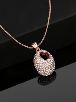 Estele - Rose Gold Plated Heart-Shaped Pendant with Austrian Crystals for Women