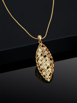 Estele - Gold Plated Mesh with Pearls Pendant for Women / Girls
