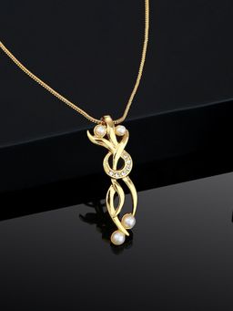 Estele - Gold Plated Classic Designer Pendant with Austrian Crystals for Women