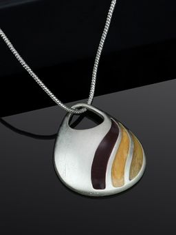 Estele - Rhodium Plated Tear Drop Shaped Pendant for Women