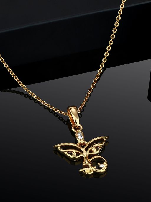 Estele Gold Plated Devotional Durga Ma Pendant with Crystals for Women