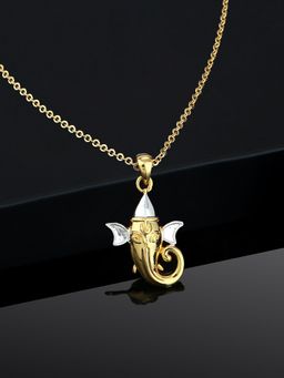 Estele - Gold and Rhodium Plated Lord Ganesha Pendant for Women / Girls