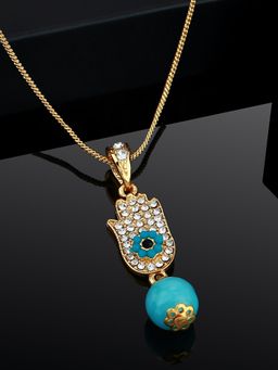 Estele - Gold Plated Evil Eye Turquoise Pendant for Women / Girls